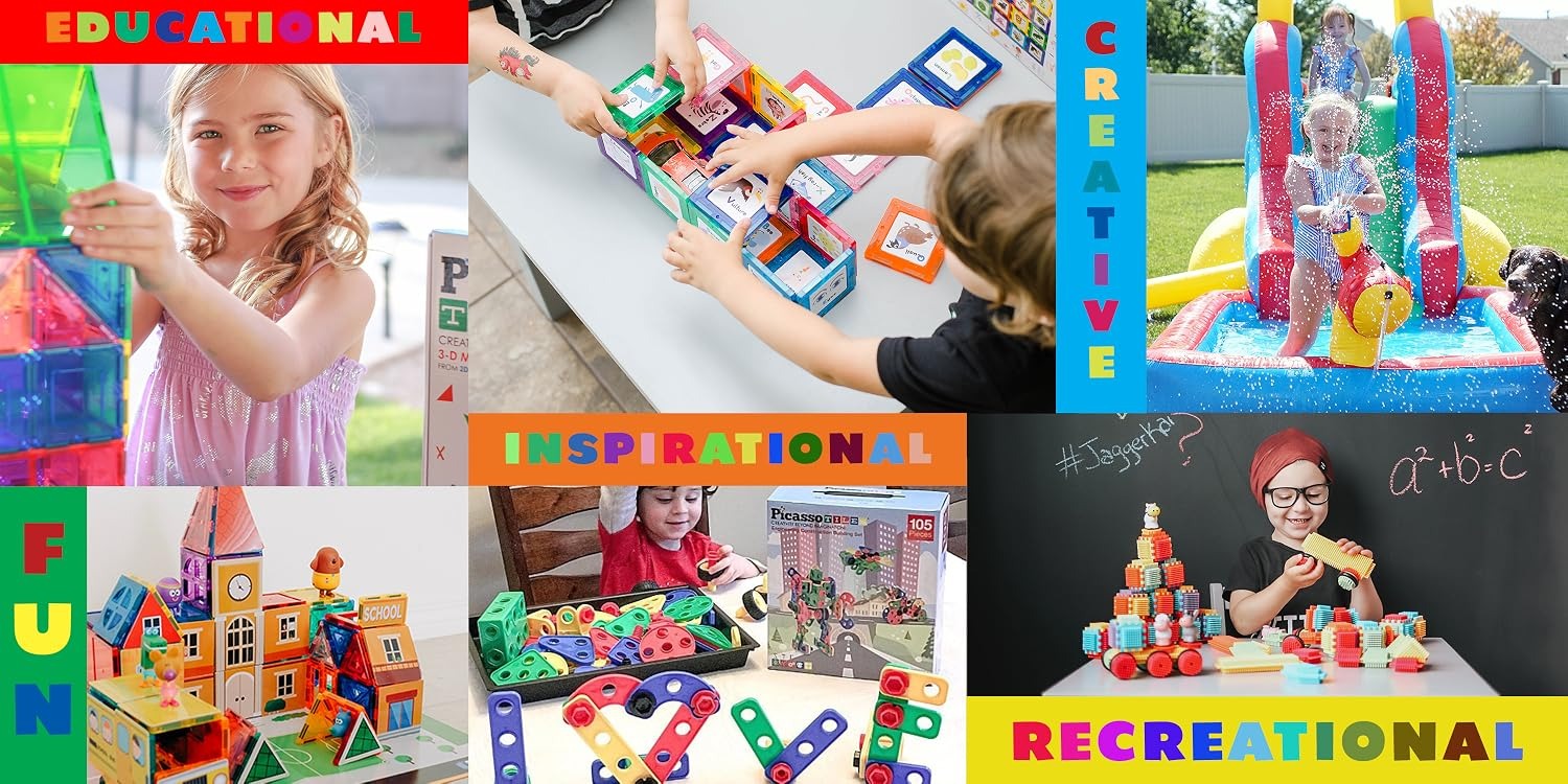 PicassoTiles | Child-Safe Magnetic Tile Craft – Interlocking Translucent Magnetic Tiles,For Home, Preschool & Holiday Gifting - PicassoTiles Official Store